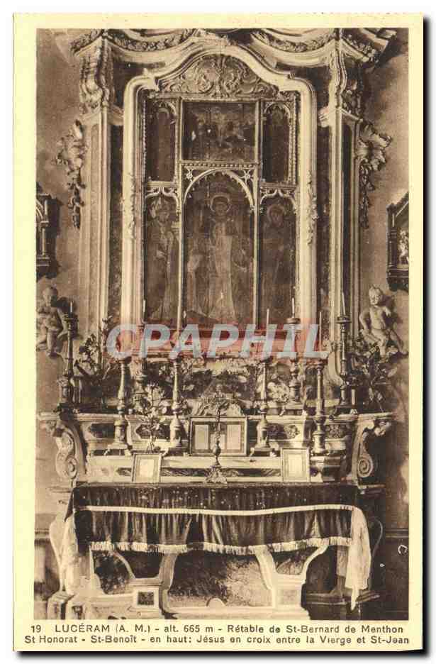 CPA Luceram Retable de St Bernard de Menthon St Honorat St Benoit