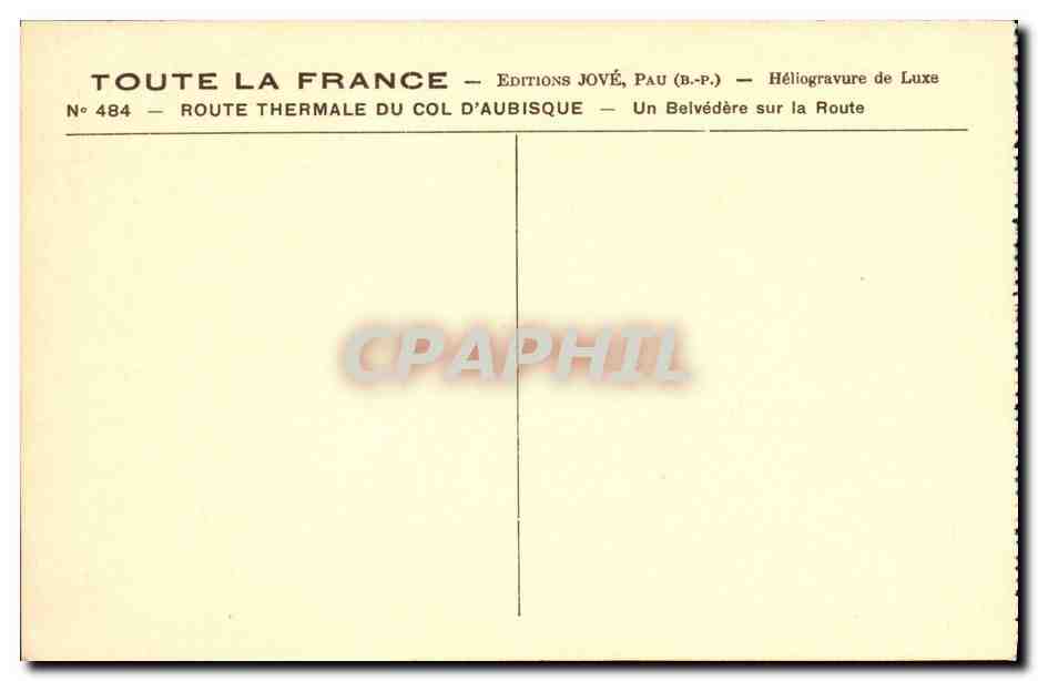 Route thermale du col d'Aubisque — Un belvédère sur la route — Éditions Jové, Pau (b.p.) — Reverso