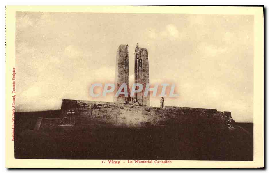 CPA Vimy Le Memorial Canadien Militaria