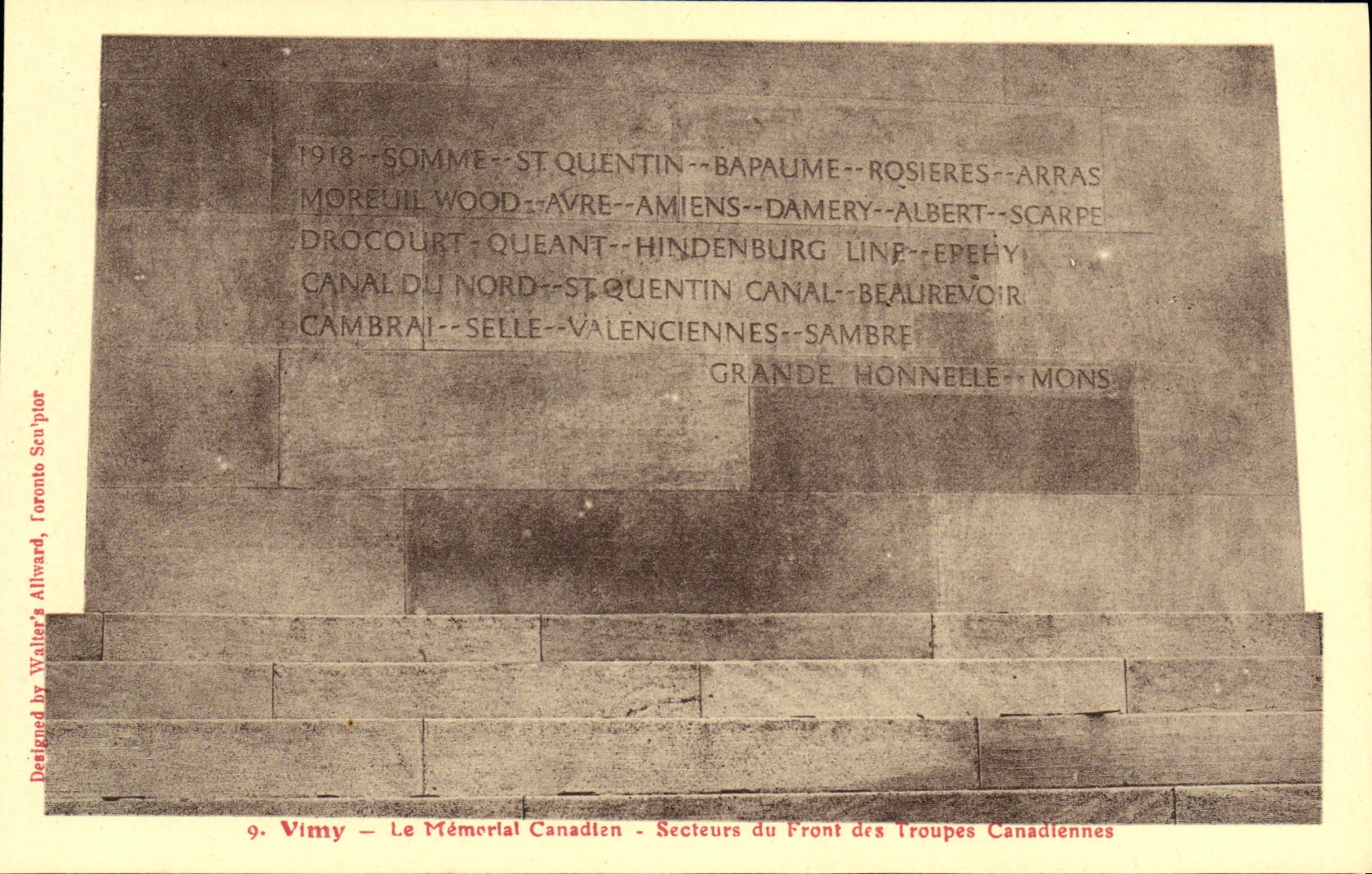 Vimy — Le Mémorial Canadien — Secteurs du Front des Troupes Canadiennes