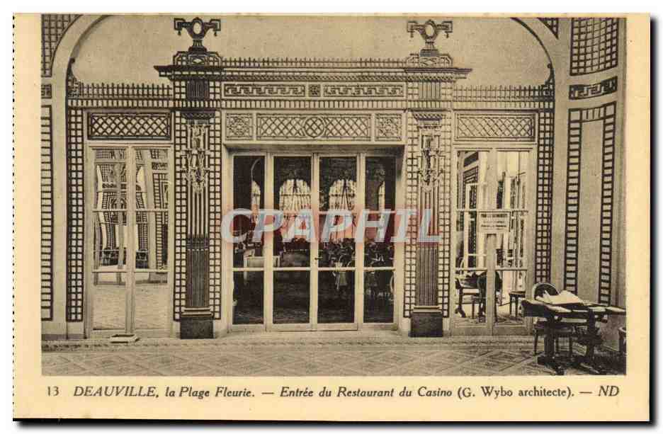Deauville, la Plage Fleurie — Entrée du Restaurant du Casino (G. Wybo architecte) — ND