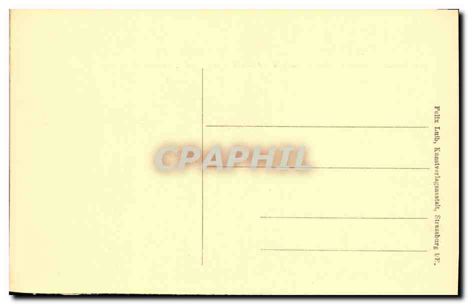 CPA Strassburg Place Broglie Theatre Fontaine Reinhardt — Verso