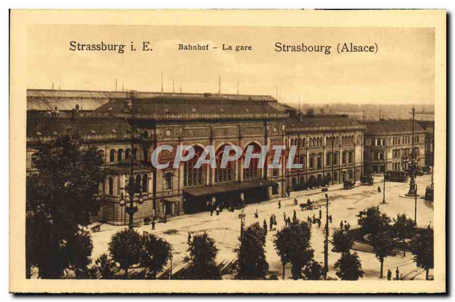CPA Strassburg La gare