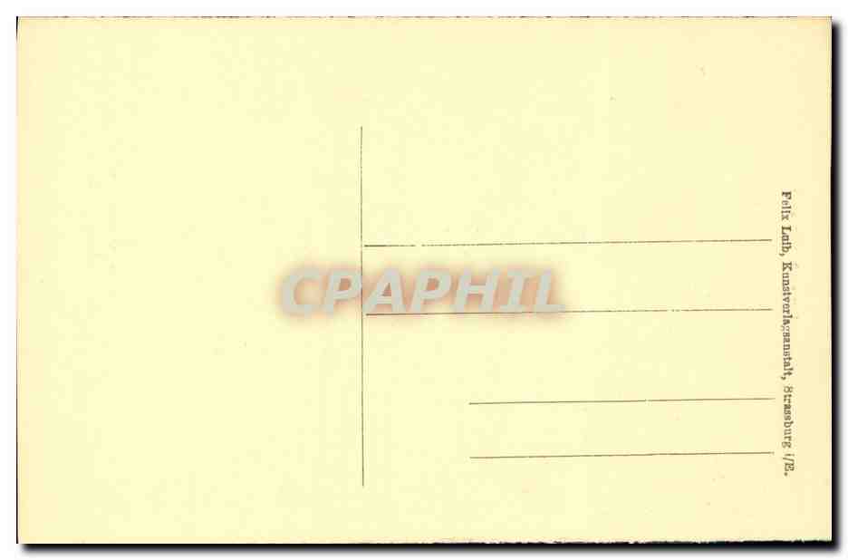 CPA Strassburg Nid de Cigognes — Verso