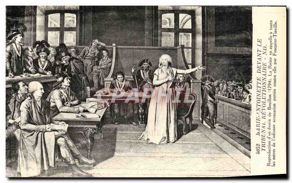 CPA Revolution Francaise Marie Antoinette Devant le Tribunal Revolutionnaire