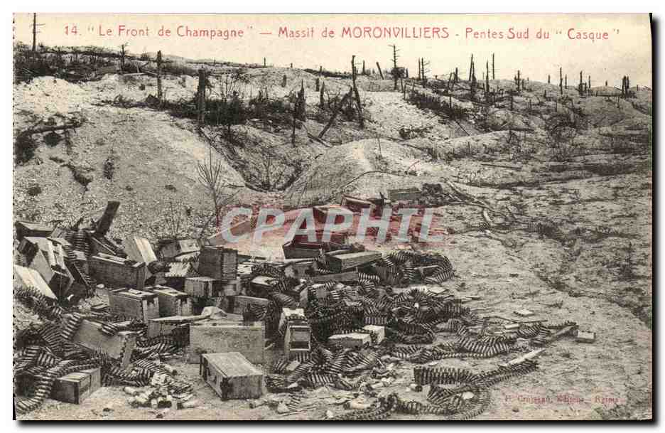 CPA Le Front de Champagne Massif de Moronvilliers Pentes Sud du Casque 