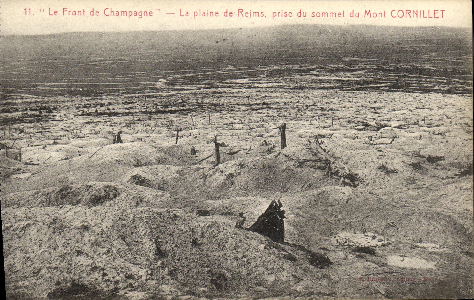 Le Front de Champagne — La plaine de Reims, prise du sommet du Mont Cornillet — M. Goussot, Béthune