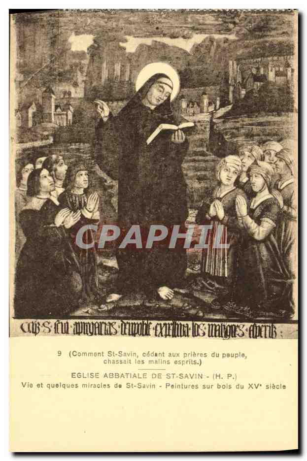 Église abbatiale de St-Savin — Sainte Marie de St-Savin chassant les esprits — peintures sur bois du XVe siècle