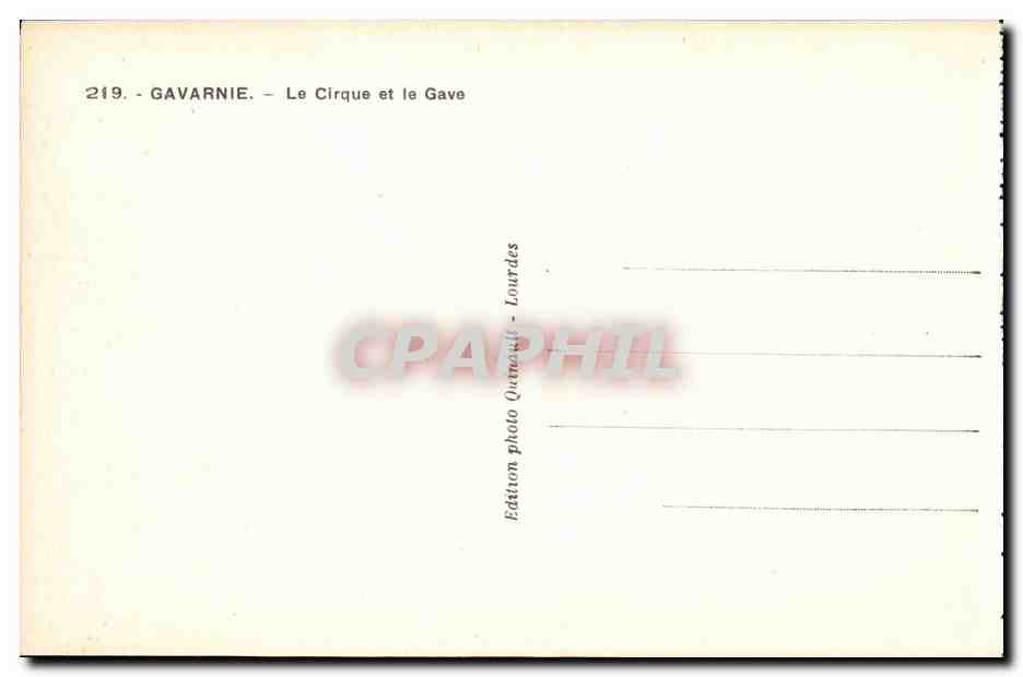CPA Gavarnie Le Cirque et le Gave — Verso