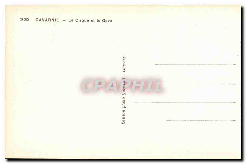 CPA Gavarnie Le Cirque et le Gave — Verso