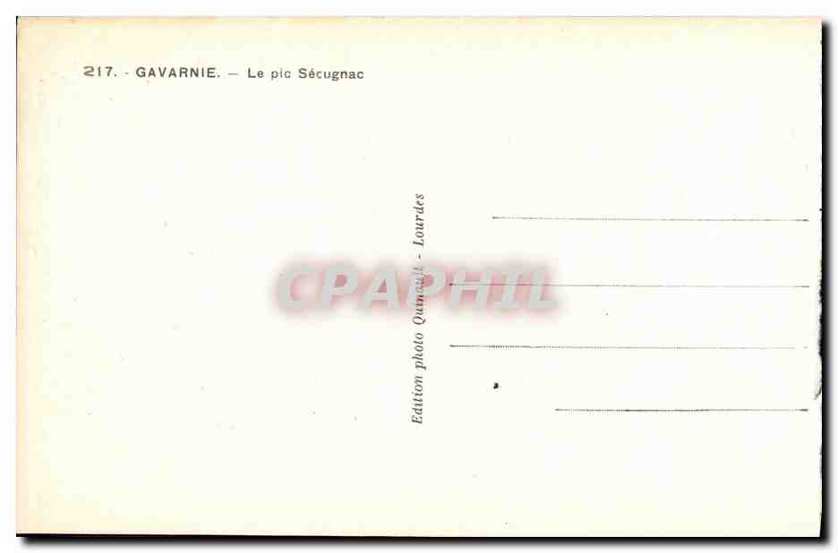 CPA Gavarnie Le pic Secugnac — Verso