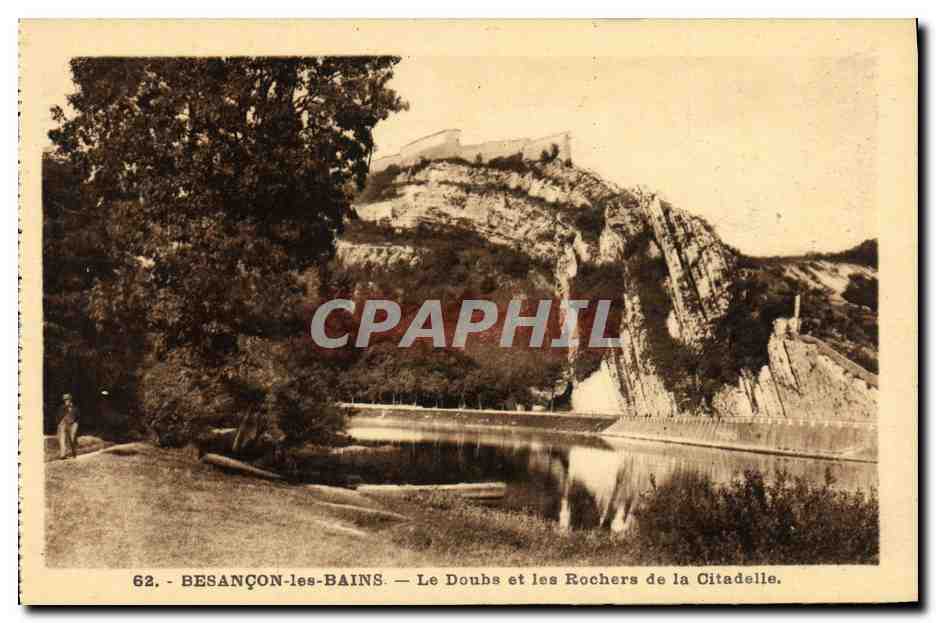 Besançon-les-Bains — Le Doubs et les Rochers de la Citadelle — n°62