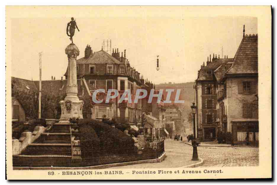 Besançon-les-Bains — Fontaine Flore und Avenue Carnot — Éditions C. L. Besançon