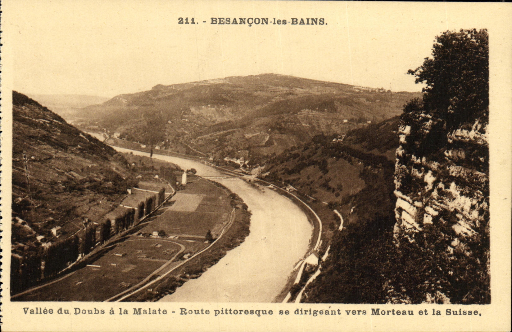 Vallée du Doubs à la Malate — Besançon-les-Bains — Éditions C. L. Besançon