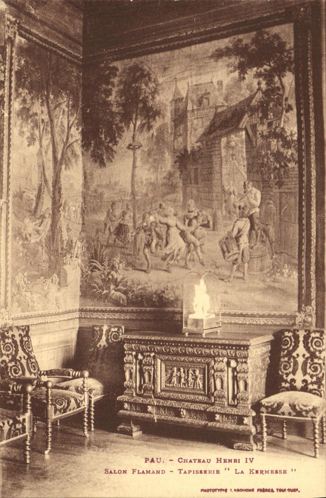 CPA Pau Chateau Henri IV Salon Flamand Tapisserie La kermesse