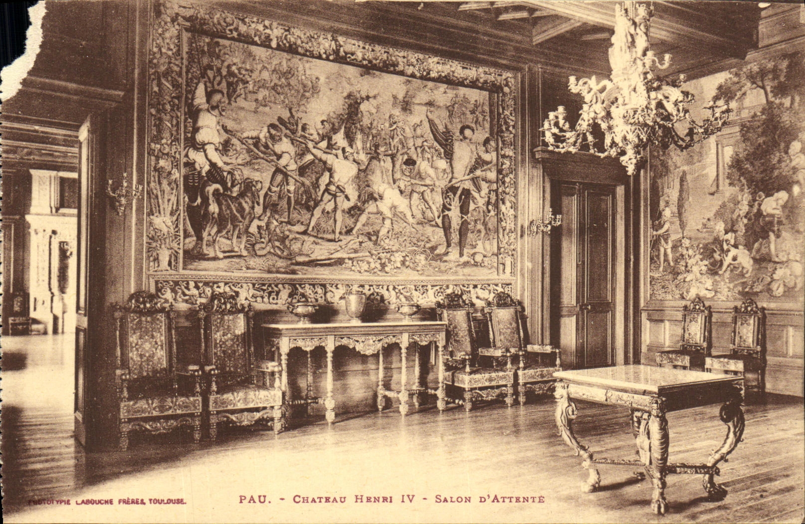 Pau - Château Henri IV - Salon d'Attente — Phototypie Labouché Frères, Toulouse
