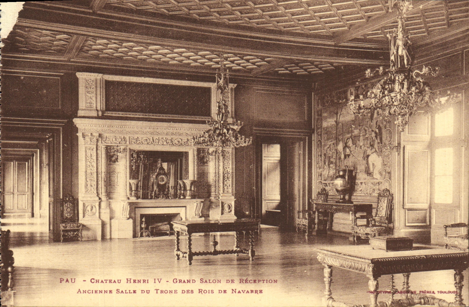 Pau - Château Henri IV - Grand Salon de Réception — Ancienne Salle du Trône des Rois de Navarre — Frères Toulouze