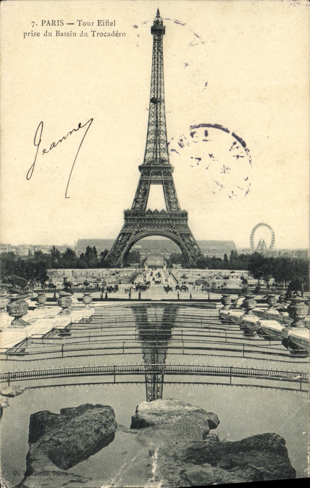 Paris — Tour Eiffel prise du Bassin du Trocadéro — P. Glauss, Paris