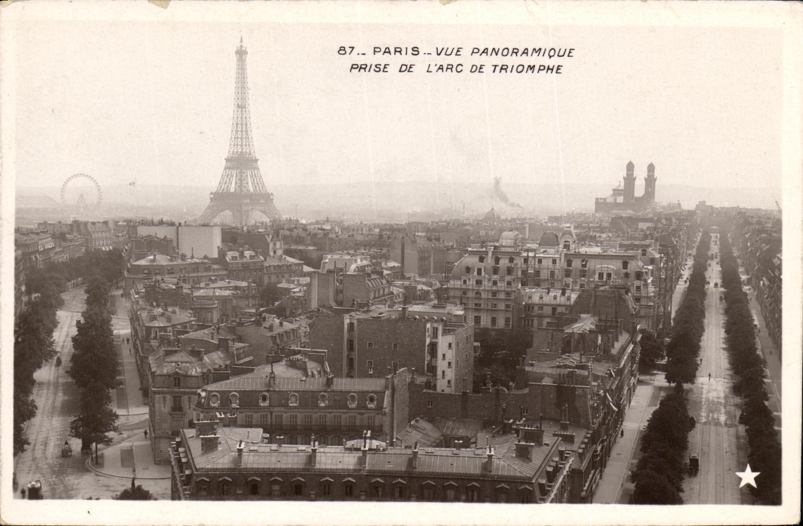 CPA Paris Vue Panoramique Prise De L Arc de Triomphe