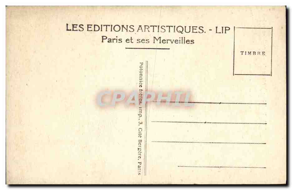 CPA Paris La Tour Eiffel Entree des Invalides et les canons Trocadero — Rückseite