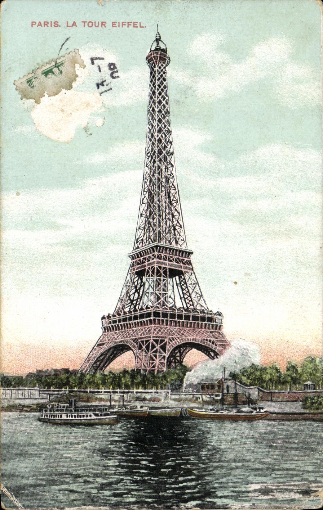 CPA Paris Tour Eiffel La Seine le Pont Alexandre III