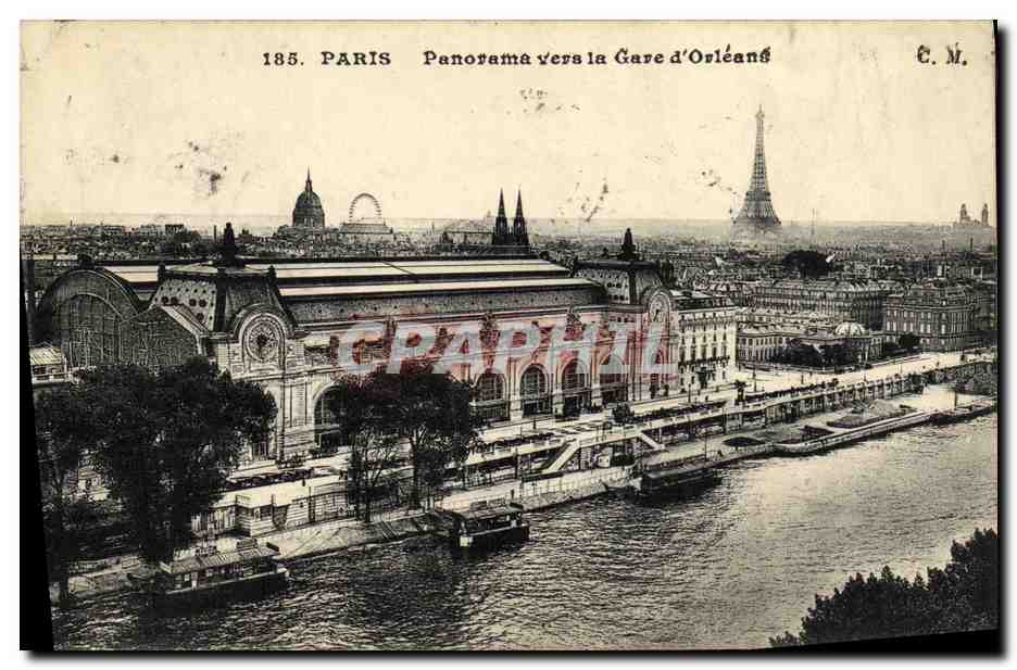 CPA Paris Panorama Yers la Gare d Orleans Tour Eiffel