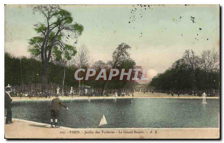 CPA Paris Jardin des Tuileries Le Grand Bassin