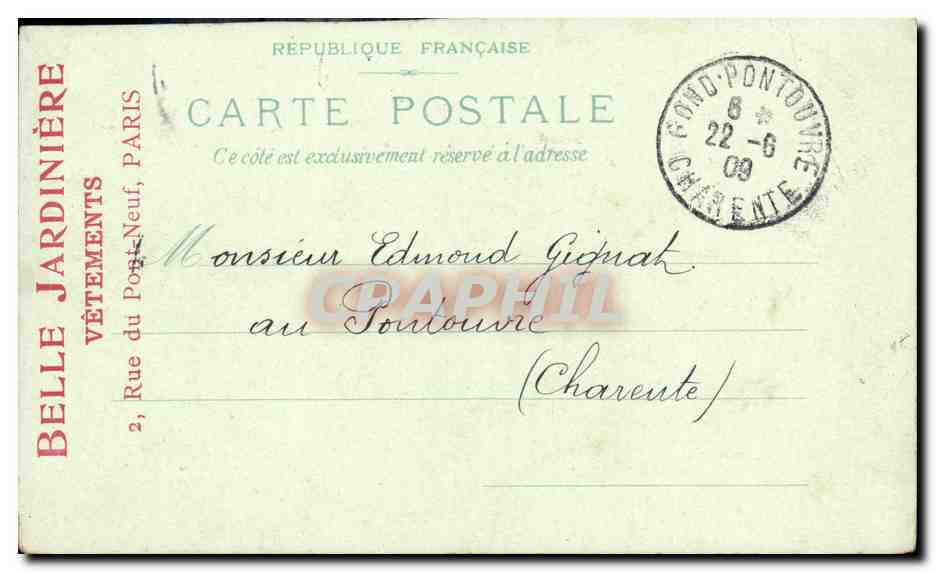 CPA Paris Les Ponts de Paris Belle Jardiniere  — Rückseite