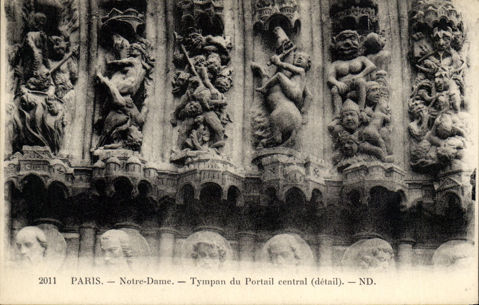 CPA Paris Notre Dame Tympan du Portail Detail