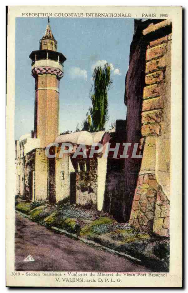 CPA Paris Exposition Colonale Internationale 1931 Section tunisienne Vue prise du minaret du vieux port espagnol 