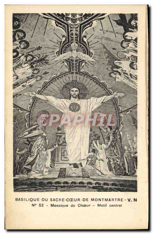 CPA Paris Basilique Du Sacre Coeur De Montmartre Mosaique du choeur Motif central
