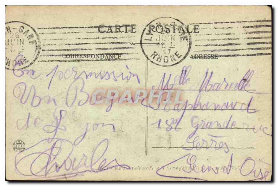CPA Paris Place de la Republique et Rue President Carnot Pharmacie Lyonnaise — Rückseite