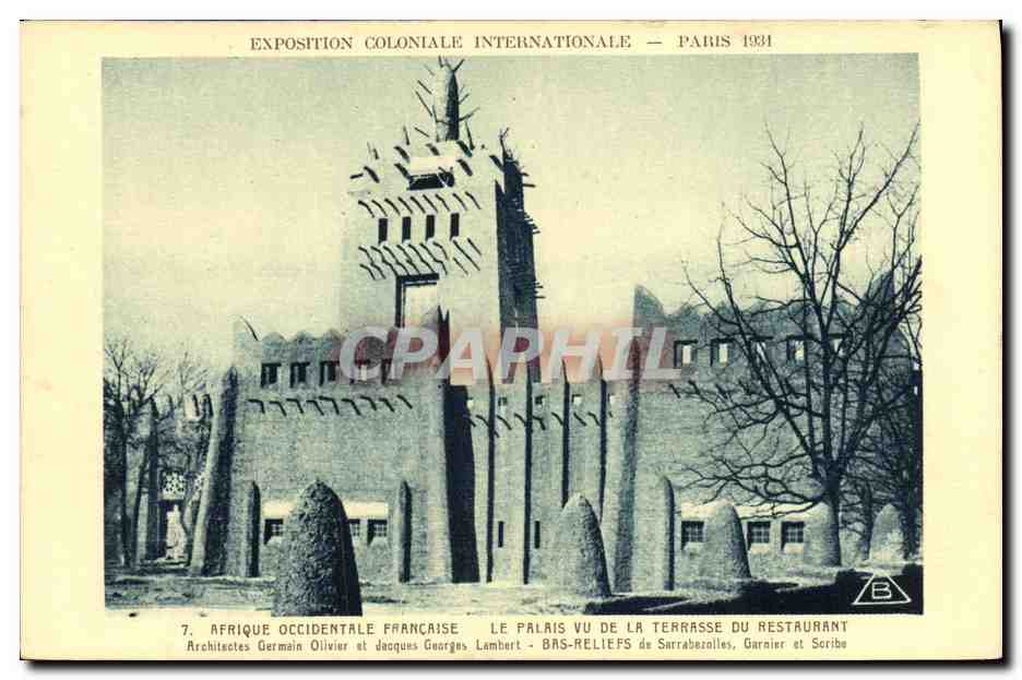 Westafrika — Das Palais vom Restaurant-Terrassenblick — Internationale Kolonialausstellung — Paris 1931