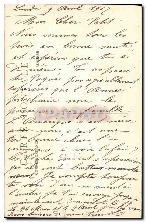 CPA Paris Avenue de la Grande Armee — Verso