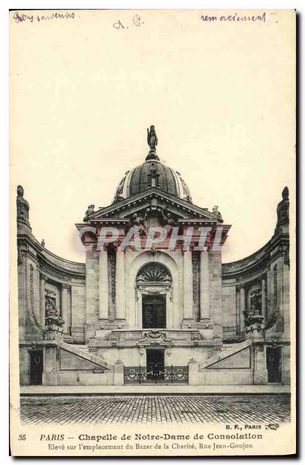 CPA Paris Chapelle de Notre Dame de Consolation Bazar de la Charite Rue Jean Goujon 