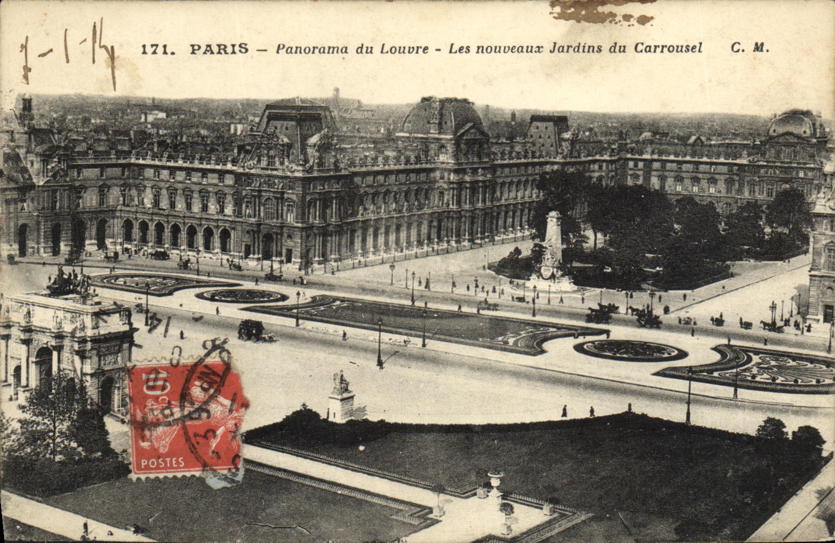 CPA Paris Panorama du Loure Les Nouveaux jardins du Carrousel