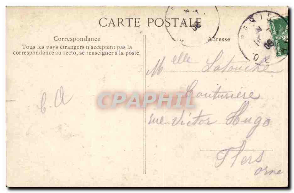 CPA Paris Porte Bonheur Trefle — Rückseite