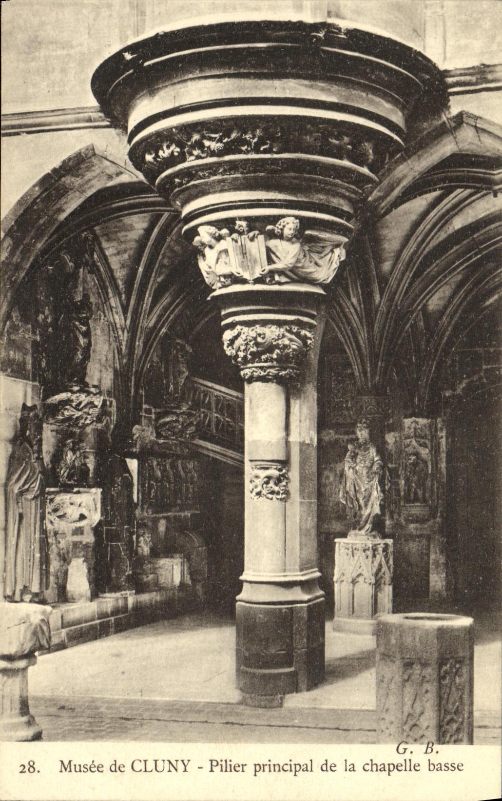 Musée de CLUNY - Pilier principal de la chapelle basse — G. B. — n° 28