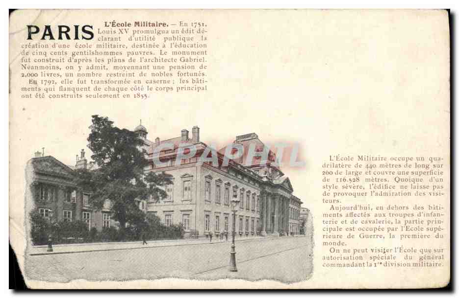CPA Paris Ecole militaire Militaria