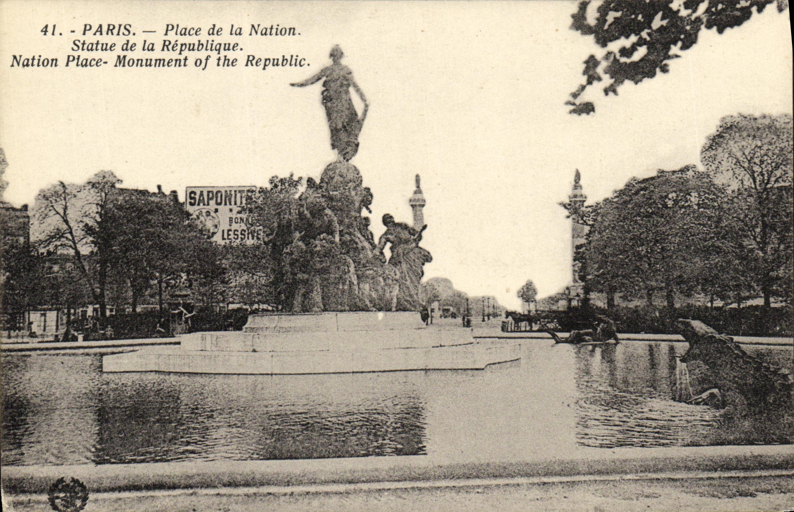 CPA Paris Place de La Nation Statue de la Republique