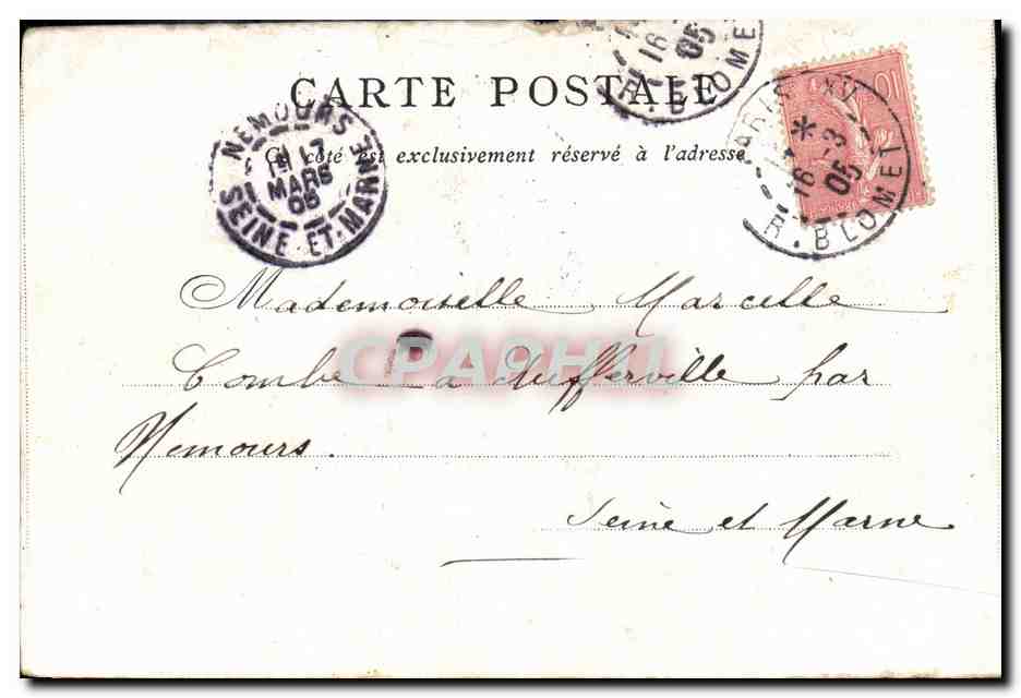 CPA Paris Bon Marche Palais de justice — Verso