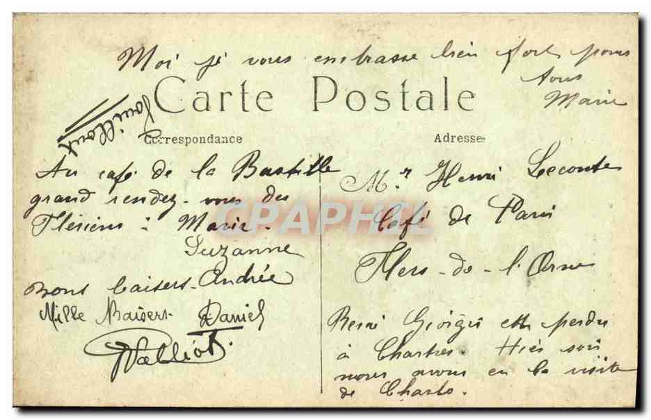 CPA Paris Place de la Bastille Colonne de Juilet — Rückseite