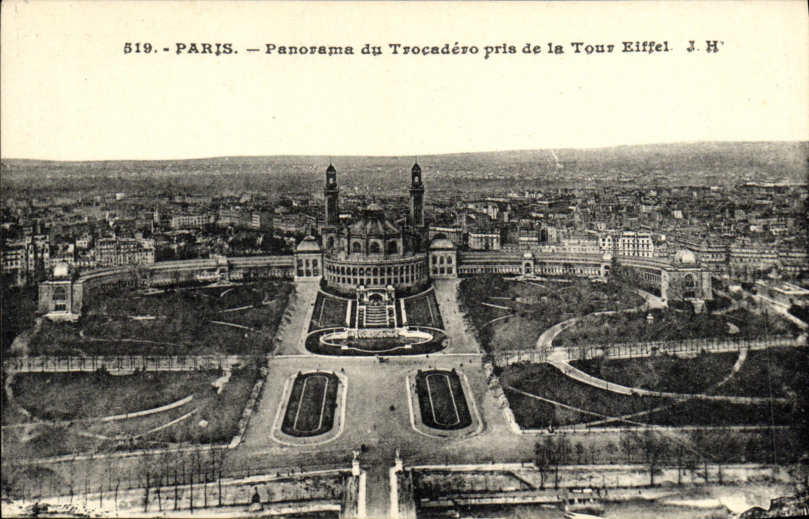 Paris — Panorama des Trocadéro aus der Eiffelturm — J. H'