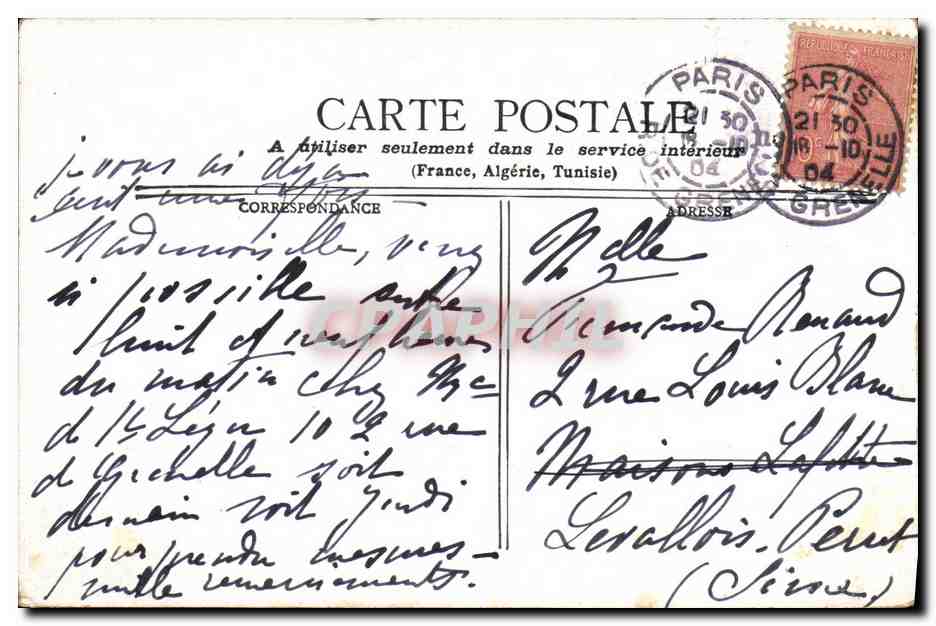 CPA Paris La Place De La Bastille Et La Colonne De Juillet — Rückseite