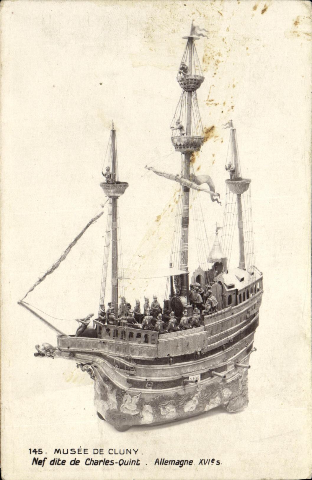 CPA Paris Musee De Cluny Nef dite de Charles Quint Allemagne 16eme Bateau 