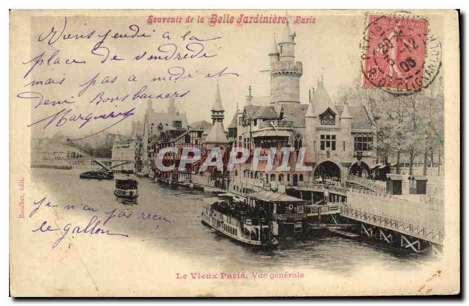 CPA Paris Le Vieux Paris Vue Generale Belle Jardiniere Bateaux