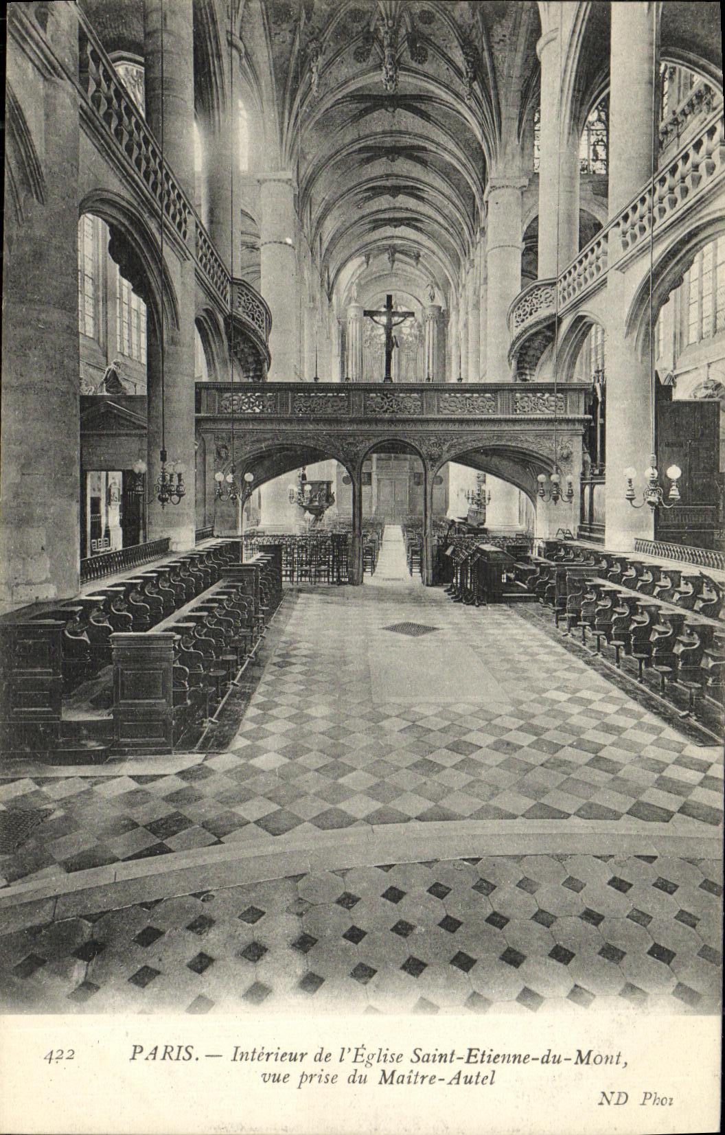 CPA Paris Interieur de L Eglise Saint Etienne du Mont Vue Prise du Maitre