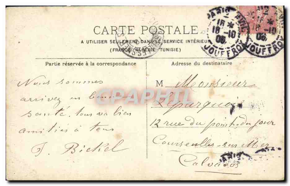 CPA Paris Fontaine de la place St Sulpice — Rückseite
