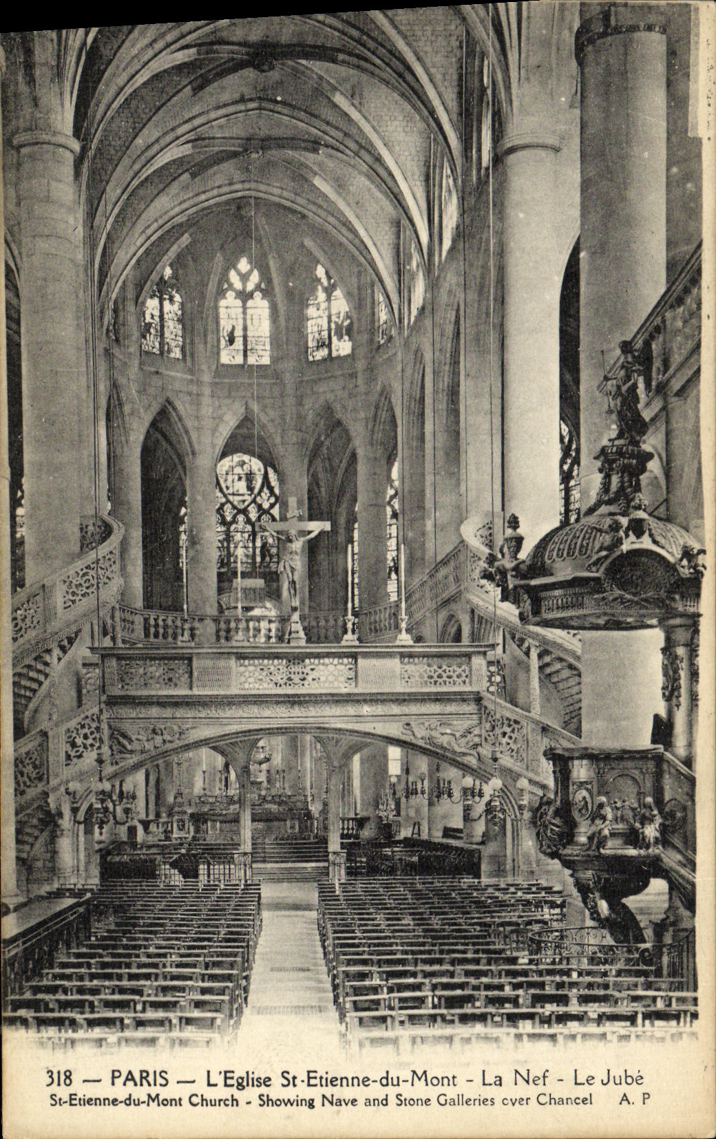 CPA Paris L Eglise St Etienne du Mont La Nef Le jube