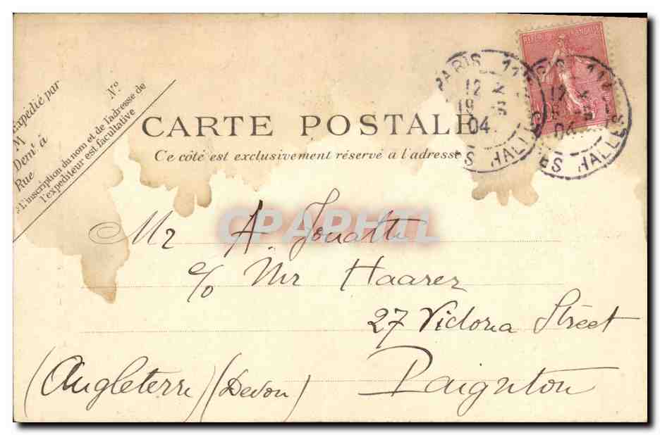 CPA Paris La Bourse Du Commerce — Rückseite
